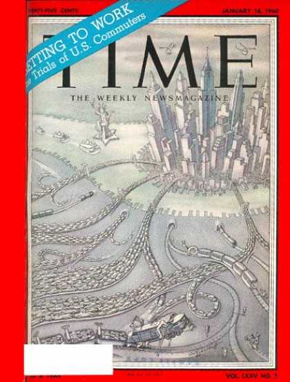 Time - U.S. Commuters - Jan. 18, 1960 - Cars - Cities - Transportation - New York - Com