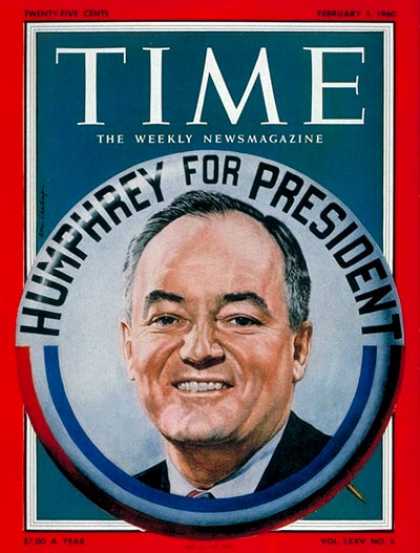 Time - Hubert H. Humphrey - Feb. 1, 1960 - Hubert Humphrey - Minnesota - Elections - Po