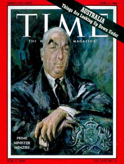 Time - Robert G. Menzies - Apr. 4, 1960 - Australia