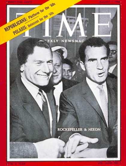 Time - Nelson Rockefeller, Richard M. Nixon - Aug. 1, 1960 - Nelson Rockefeller - Richa