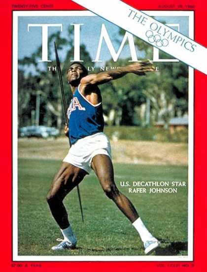 Time - Rafer Johnson - Aug. 29, 1960 - Olympics - Decathlon - Sports