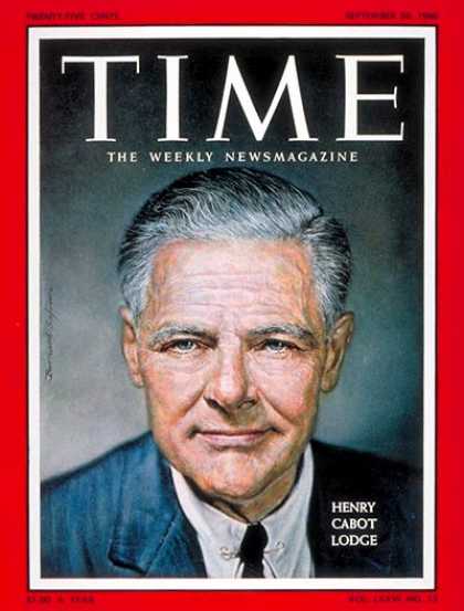 Time - Henry Cabot Lodge - Sep. 26, 1960 - Republicans - Presidential Elections - Polit