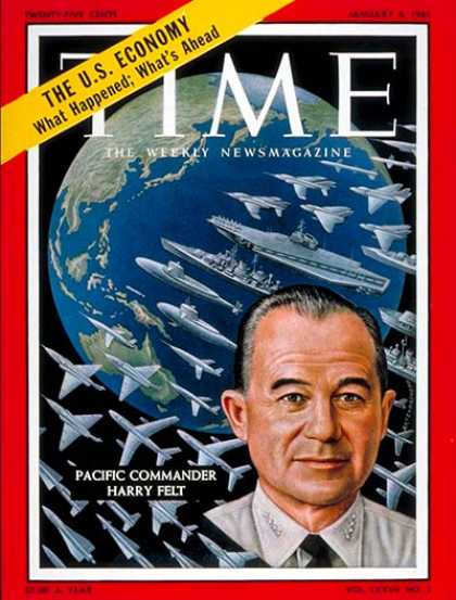 Time - Admiral Harry Felt - Jan. 6, 1961 - Admirals - Navy - Aviation - Military