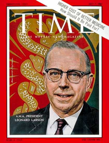 Time - Dr. Leonard Larson - July 7, 1961 - Health & Medicine