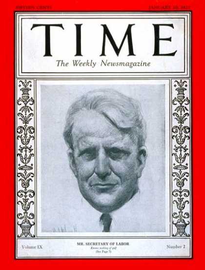 Time - James J. Davis - Jan. 10, 1927 - Politics