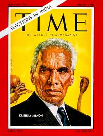 Time - Krishna Menon - Feb. 2, 1962 - India