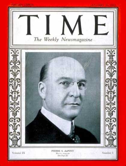 Time - Pierre S. DuPont - Jan. 31, 1927 - Finance - Business