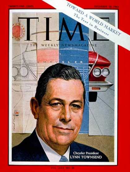 Time - Lynn A. Townsend - Dec. 28, 1962 - Cars - Chrysler - Automotive Industry - Trans