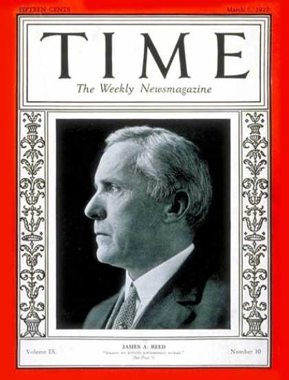 Time - Senator James A. Reed - Mar. 7, 1927 - Congress - Senators - Politics