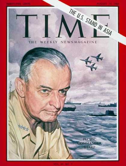 Time - Admiral Sharp Jr. - Aug. 14, 1964 - Admirals - Navy - Military