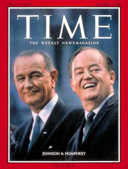 Time - Lyndon B. Johnson, Hubert H. Humphrey - Sep. 4, 1964 - Lyndon B. Johnson - Huber