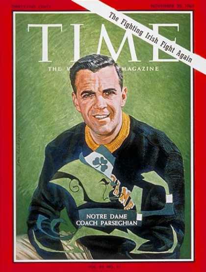 Time - Ara Parseghian - Nov. 20, 1964 - Football - Notre Dame - Sports