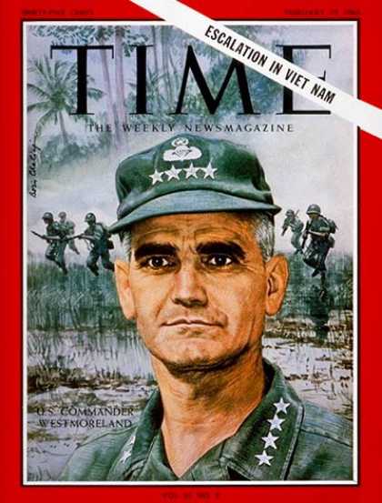 Time - General Westmoreland - Feb. 19, 1965 - Vietnam War - Generals - Army - Military
