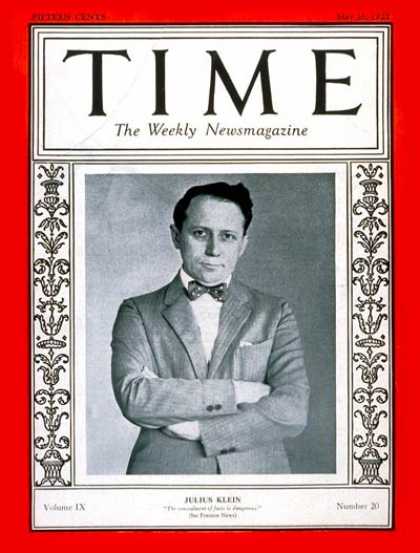Time - Julius Klein - May 16, 1927 - League of Nations - Politics