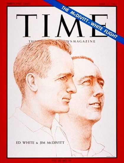 Time - Ed White and Jim McDivitt - June 11, 1965 - Astronauts - NASA - Space Exploratio
