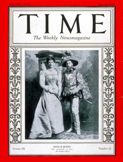 Time - King George V & Queen Mary - May 30, 1927 - King George V - Queen Mary - Royalty