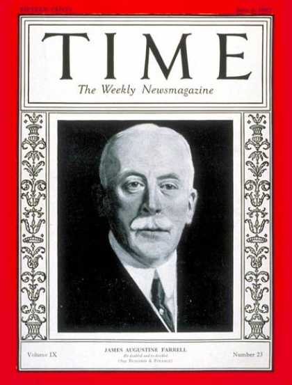 Time - James A. Farrell - June 6, 1927 - Steel - Business