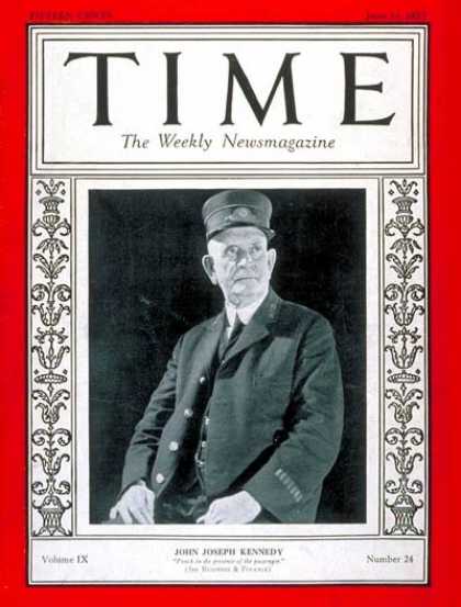Time - John Joseph Kennedy - June 13, 1927 - Railroads