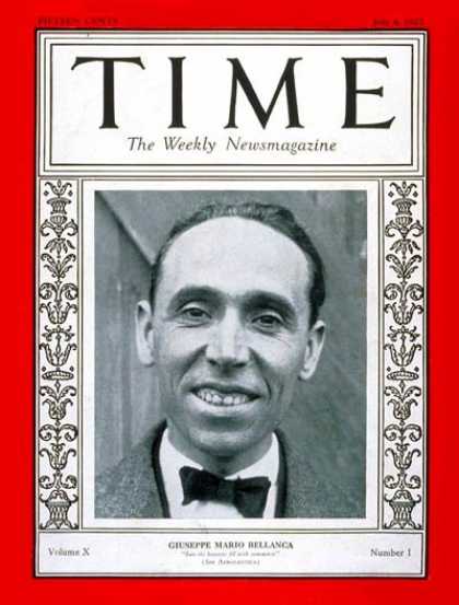 Time - Giuseppe Bellanca - July 4, 1927 - Aviation - Transportation