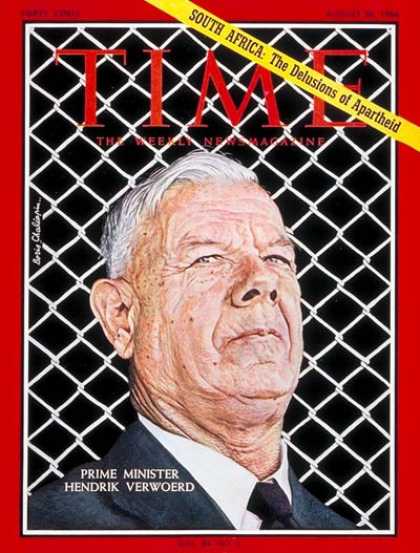 Time - Hendrik Verwoerd - Aug. 26, 1966 - South Africa - Apartheid - Africa