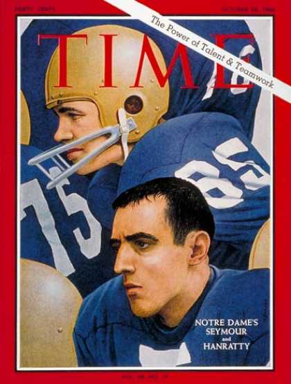 Time - Jim Seymour, Terry Hanratty - Oct. 28, 1966 - Football - Notre Dame - Sports