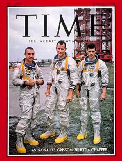 Time - Grissom, White, Chaffee - Feb. 3, 1967 - NASA - Astronauts - Space Exploration
