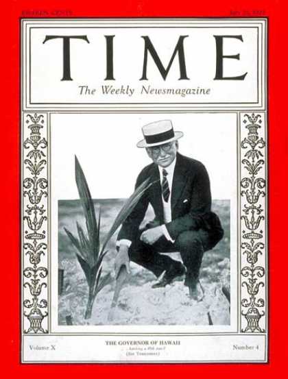Time - Wallace Farrington - July 25, 1927 - Publishing - Politics