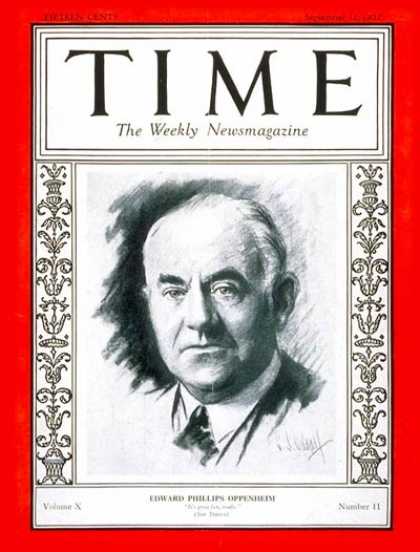 Time - E. Phillips Oppenheim - Sep. 12, 1927 - Books