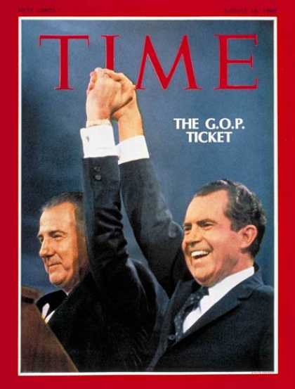 Time - Spiro Agnew, Richard Nixon - Aug. 16, 1968 - Richard Nixon - Spiro Agnew - Presi