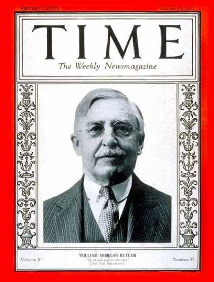 Time - William Morgan Butler - Oct. 10, 1927 - Politics