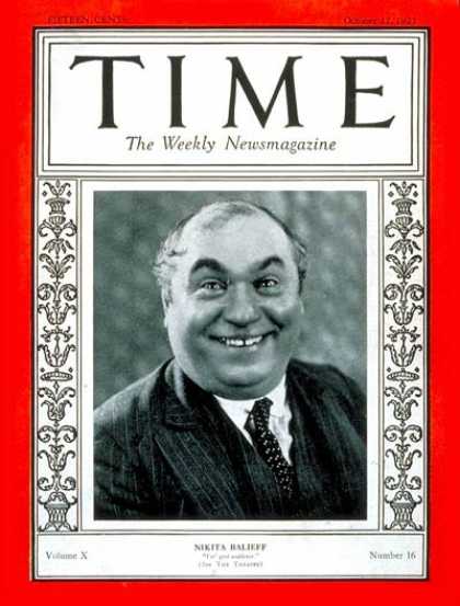 Time - Nikita Balieff - Oct. 17, 1927 - Theater