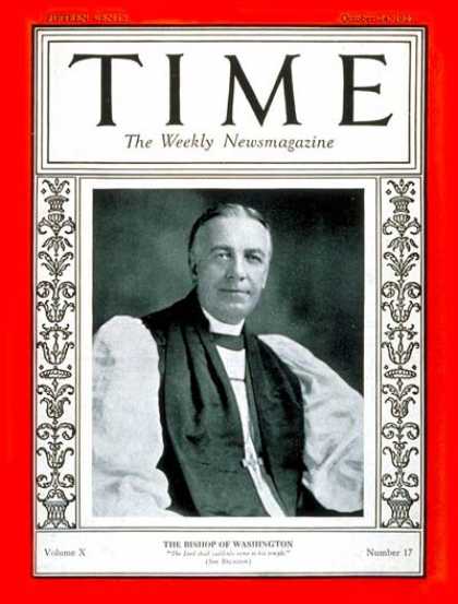 Time - Oct. 24, 1927 - Religion