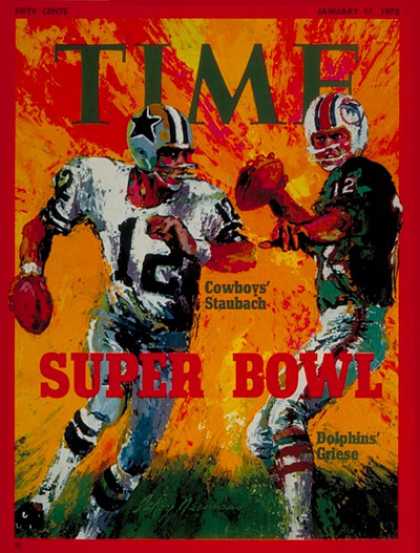 Time - Roger Staubach and Bob Griese - Jan. 17, 1972 - Football - Super Bowl - Miami -