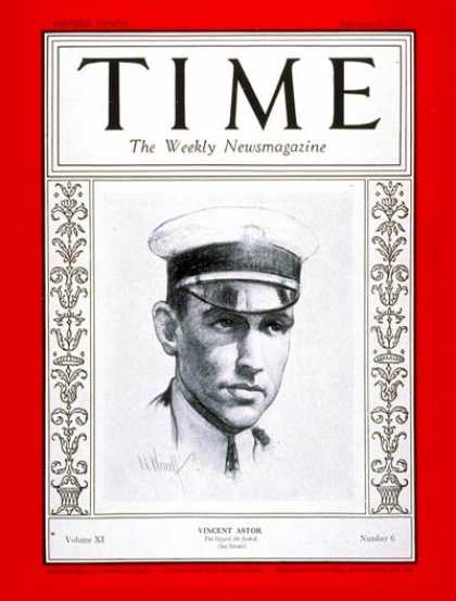 Time - Vincent Astor - Feb. 6, 1928 - Yachting - Business