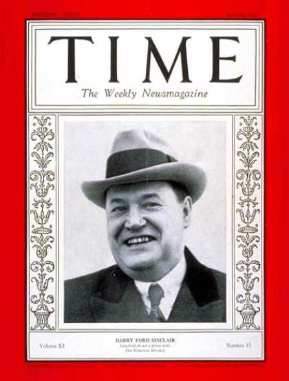 Time - Harry F. Sinclair - Apr. 9, 1928 - Finance - Business