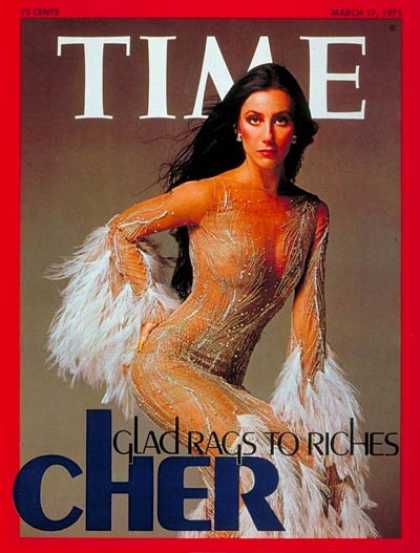 Time - Cher - Mar. 17, 1975 - Singers - Actresses - Television - Music