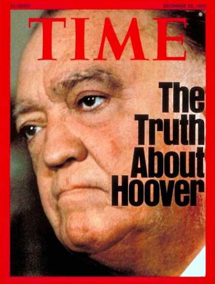 Time - J. Edgar Hoover - Dec. 22, 1975 - Law Enforcement - Crime - FBI