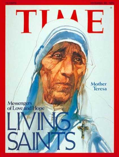Time - Mother Theresa - Dec. 29, 1975 - Religion - Catholicism - Christianity - Nuns -