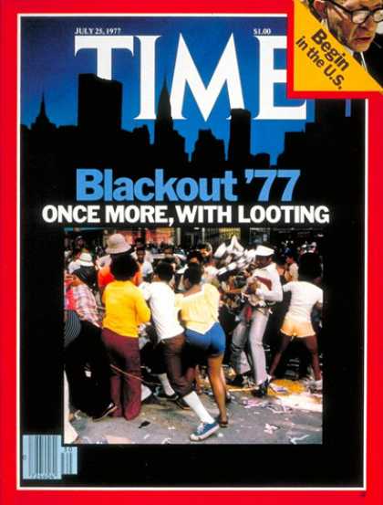 Time - New York Blackout - July 25, 1977 - Electricity - Energy - New York