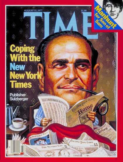 Time - Arthur Sulzberger - Aug. 15, 1977 - Journalism - Newspapers - Media
