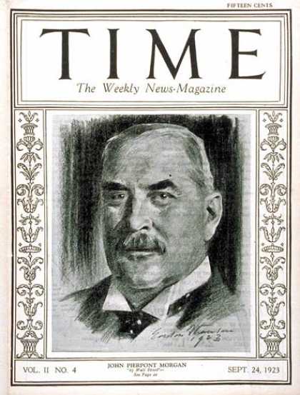 Time - John Pierpont Morgan - Sep. 24, 1923 - Finance - Business