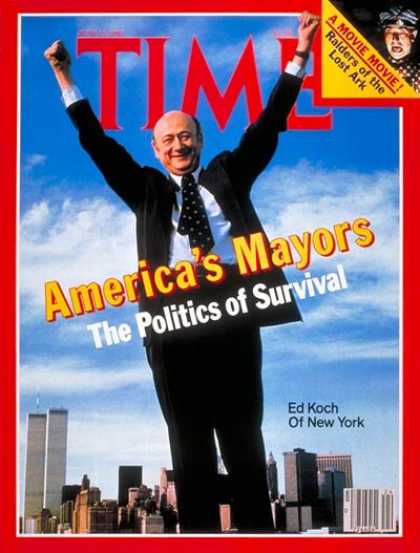 Time - Mayor Ed Koch - June 15, 1981 - Mayors - Cities - New York - Politics