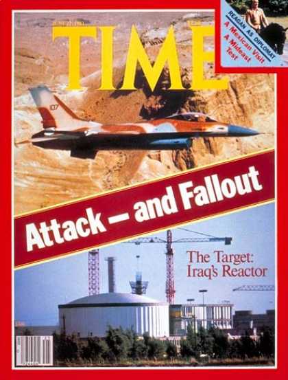 Time - Israel's Attack on Iraq - June 22, 1981 - Israel - Iraq - Middle East