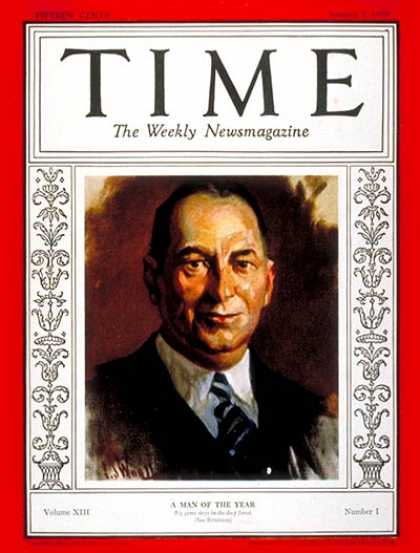 Time - Walter P. Chrysler, Man of the Year - Jan. 7, 1929 - Walter P. Chrysler - Person