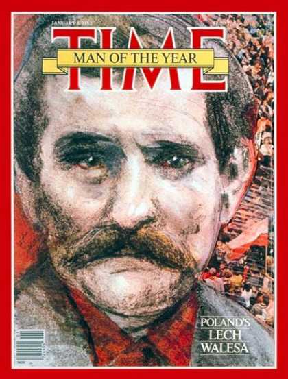 Time - Lech Walesa, Man of the Year - Jan. 4, 1982 - Person of the Year - Poland - Comm