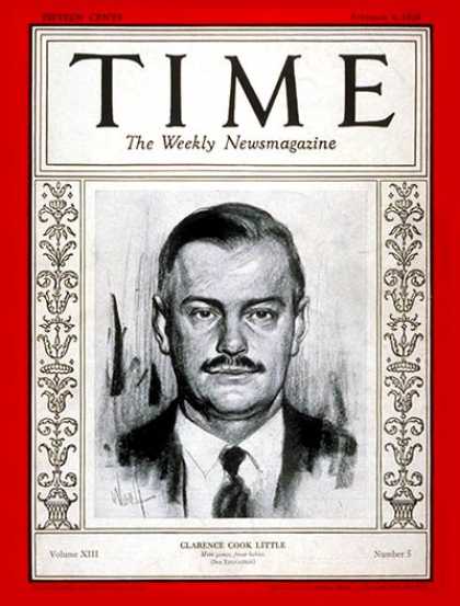 Time - Clarence C. Little - Feb. 4, 1929 - Cancer - Disease - Medical Research - Health