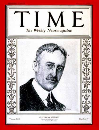 Time - Henry L. Stimson - Mar. 11, 1929 - Politics