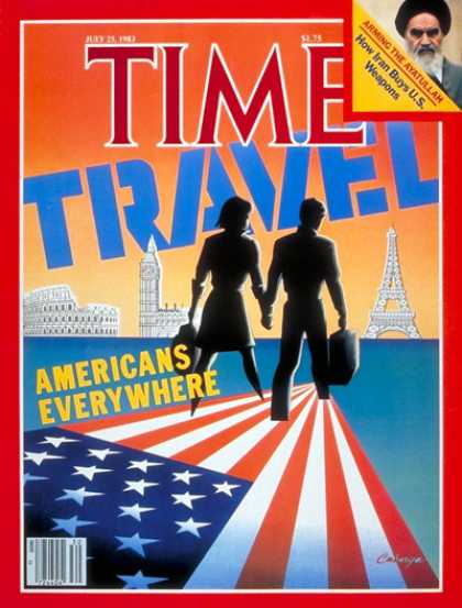 Time - Americans on the Move - July 25, 1983 - Travel - Society - American Flag