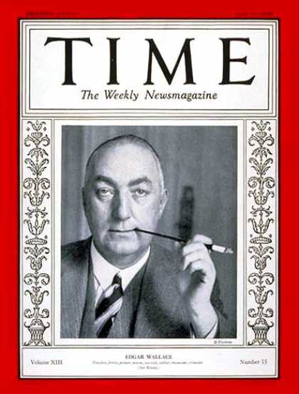 Time - Edgar Wallace - Apr. 15, 1929 - Theater - Books