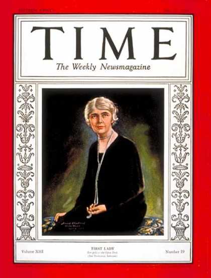 Time - Mrs. Herbert Hoover - May 13, 1929 - First Ladies